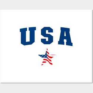 USA Star United States of America with the flag in star shaped Posters and Art